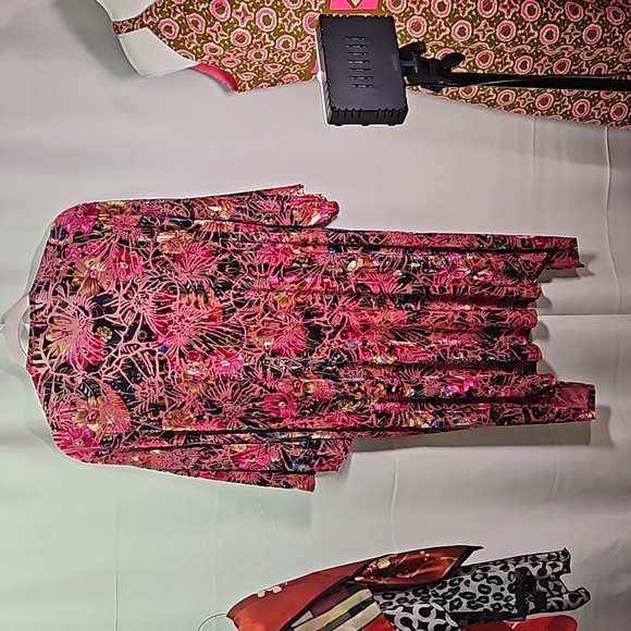 San Souci Abstract Floral Velvet Kimomo Sz M - Picture 4 of 5